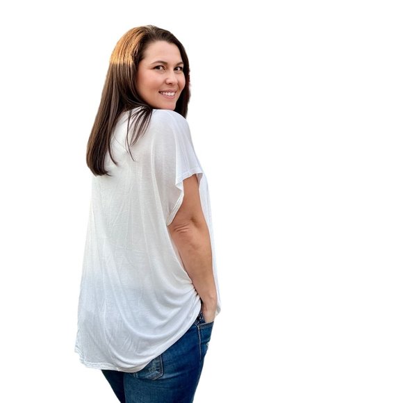 Culture Code White Round Neck Oversized Flowy Sleeveless Tank Top CAK1557 - Picture 8 of 9